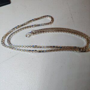 Heavy Unisex Silver-Tone Single Strand Box Chain Necklace 30" long